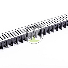 Set van 3 stuks Budget afvoer lijngoot 100x12x9,2 met gegalvaniseerd rooster